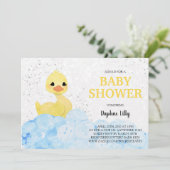 Rubber Ducky Baby Shower Einladung (Stehend Vorderseite)