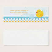 Rubber Ducky Baby Shower Favor Tag (Vorne & Hinten)