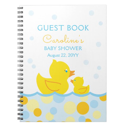 Rubber Ducky Baby Shower Guest Book Notizblock (Vorderseite)