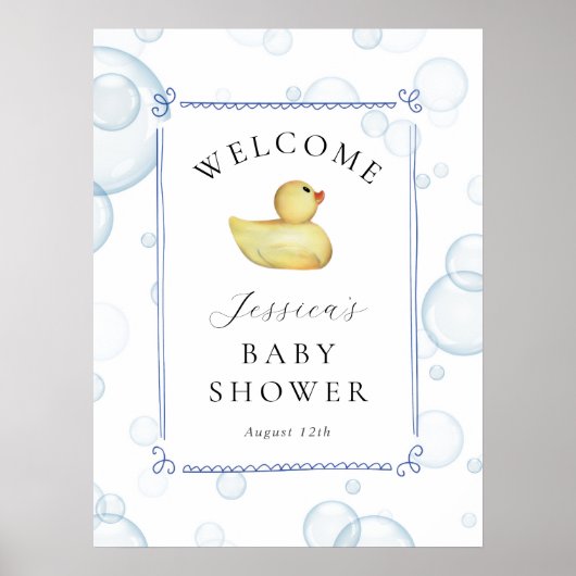 Rubber Ducky Baby Shower Welcome Sign Poster (Vorne)