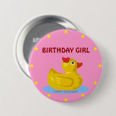 Rubber Ducky "Birthday Girl" Button (Vorne & Hinten)