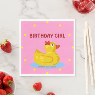 Rubber Ducky Birthday Girl Serviette