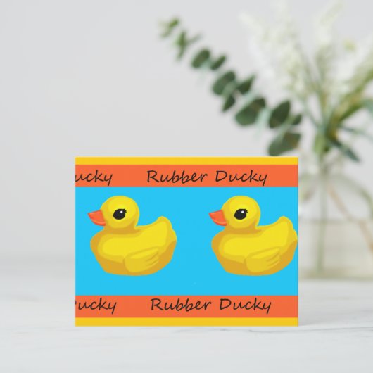Rubber Ducky Blank Postkarte (Stehend Vorderseite)
