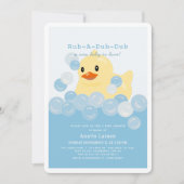 Rubber Ducky Boy Blue Baby Dusche Einladung (Vorderseite)