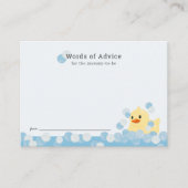 Rubber Ducky Boy Blue Baby Shower Admin Card Begleitkarte (Vorderseite)