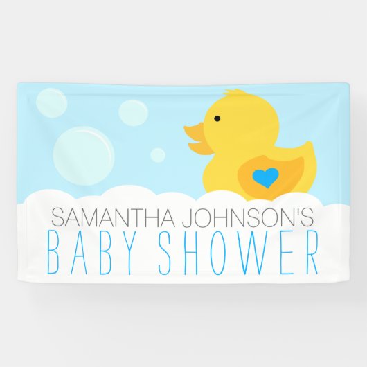 Rubber Ducky Bubble Bath Boy Baby Dusche Banner (Horizontal)