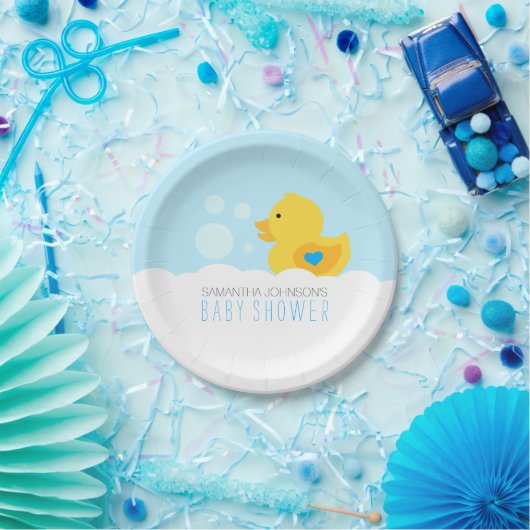 Rubber Ducky Bubble Bath Boy Baby Dusche Pappteller (Party)