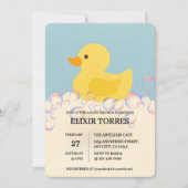 Rubber Ducky Bubbles Baby Dusche Einladung (Vorderseite)