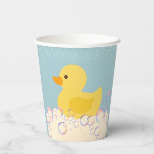 Rubber Ducky Bubbles Baby Dusche Pappbecher (Rückseite)