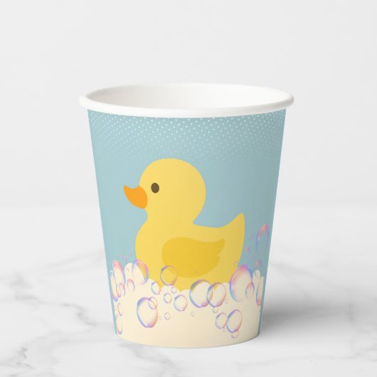 Rubber Ducky Bubbles Baby Dusche Pappbecher (Vorderseite)