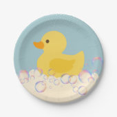 Rubber Ducky Bubbles Baby Dusche Pappteller (Vorderseite)