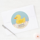 Rubber Ducky Bubbles Baby Dusche Runder Aufkleber (Umschlag)