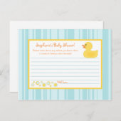 Rubber Ducky Bubbles für die schriftliche Ratschlä Hinweiskarte (Vorne/Hinten)