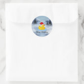 Rubber Ducky Christmas Greetings Runder Aufkleber (Tasche)