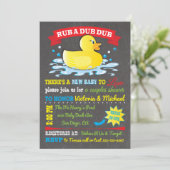 Rubber Ducky Couples Kinderdusche Einladung (Stehend Vorderseite)