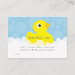 Rubber Ducky Diaper Raffle Ticket - Blau Begleitkarte