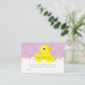 Rubber Ducky Diaper Raffle Ticket - Lilac Begleitkarte (Stehend Vorderseite)