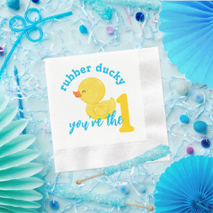 Rubber Ducky Du bist der erste Geburtstag Serviette