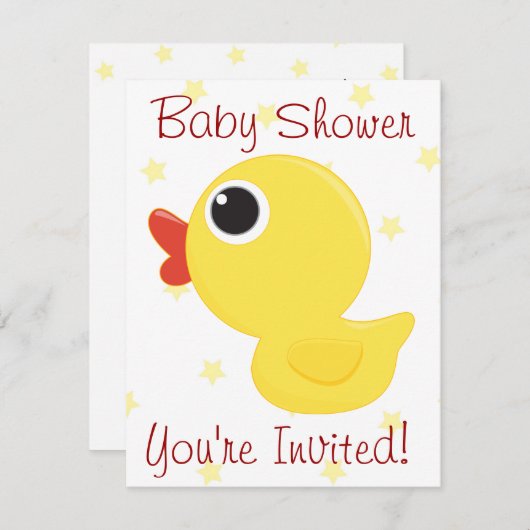 Rubber Ducky Einladung (Vorne/Hinten)