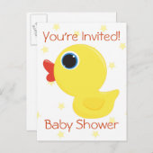 Rubber Ducky Einladungspostkarte (Vorne/Hinten)