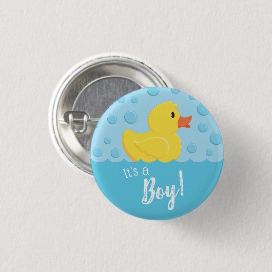 Rubber Ducky Es ist ein Boy Button Button Abzeiche (Vorne & Hinten)