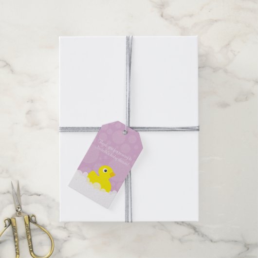 Rubber Ducky Gift Tag - Lilac Geschenkanhänger (Mit Garn)