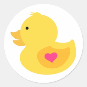 Rubber Ducky Girl Babydusche Runder Aufkleber