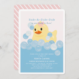Rubber Ducky Girl Pink Babydusche Einladung