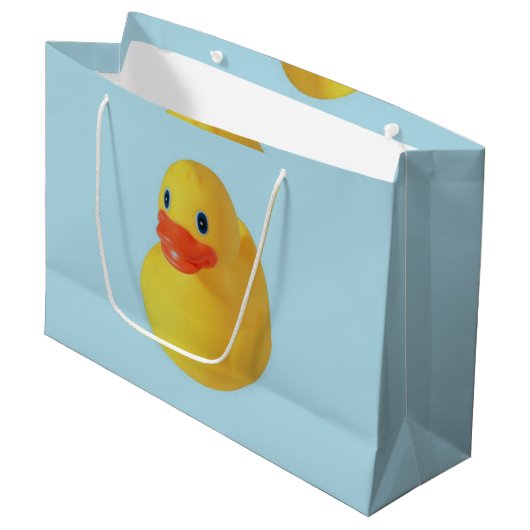 Rubber Ducky Große Geschenktüte (Vorderseite Schrägansicht)
