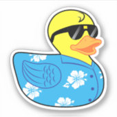 Rubber Ducky im hawaiianischen Shirt Aloha Aufkleber (Vorderseite)