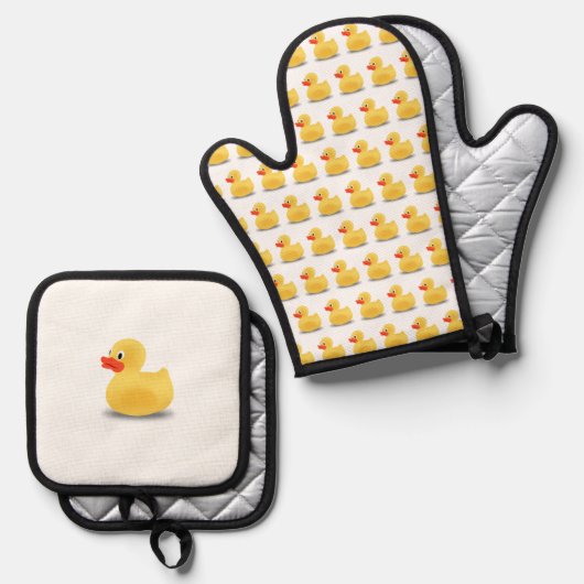 Rubber Ducky Ofenhandschuh & Topflappen-Set (Vorderseite/Rückseite)