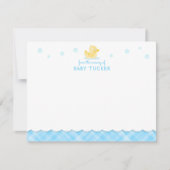 Rubber Ducky Preppy Blue Karierte Note Card Mitteilungskarte (Vorderseite)