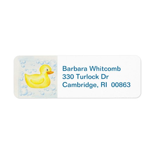 Rubber Ducky Rücksendeadressen-Aufkleber (Vorne)