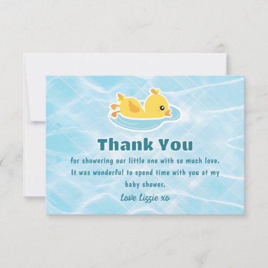 Rubber Ducky Splish Splash Babydusche Dankeskarte (Vorderseite)
