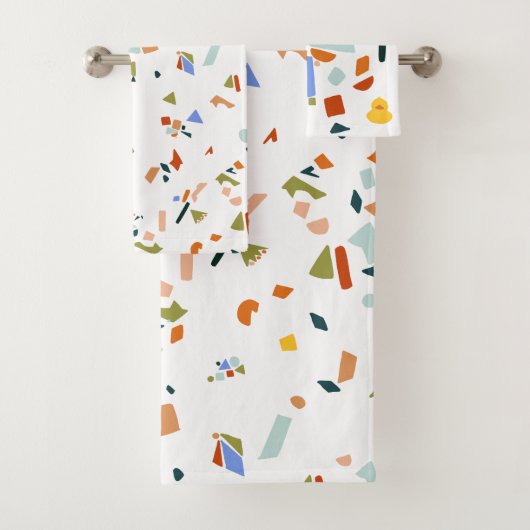 Rubber Ducky Terrazzo Muster Badhandtuch Set (Insitu)