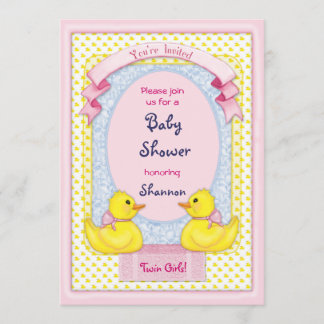 Rubber Ducky Twin Girls Einladung