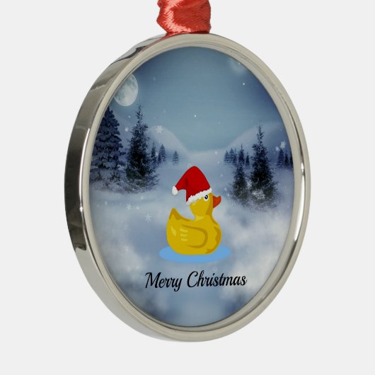 Rubber Ducky Weihnachtsgrüße Ornament Aus Metall (Rechts)