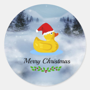 Rubber Ducky Weihnachtsgrüße Runder Aufkleber