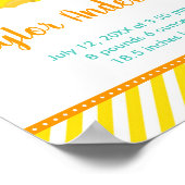 Rubber Ducky Yellow and Green Birth Statistics Poster (Ecke)