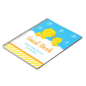 Rubber Ducky Yellow Blue Baby Shooting Guest Book Notizblock (Linke Seite)