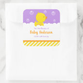 Rubber Ducky Yellow Lila Baby Library Buchzeichen Quadratischer Aufkleber (Tasche)
