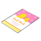Rubber Ducky Yellow Pink Baby Shooting Gästebuch Notizblock (Linke Seite)