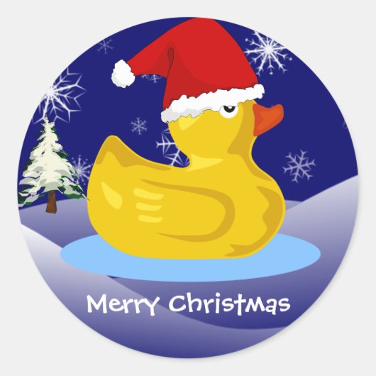Rubber Duckys Weihnachten Runder Aufkleber (Vorderseite)