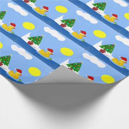 Rubber Duckys Weihnachtsschwimmer Geschenkpapier (Ecke)