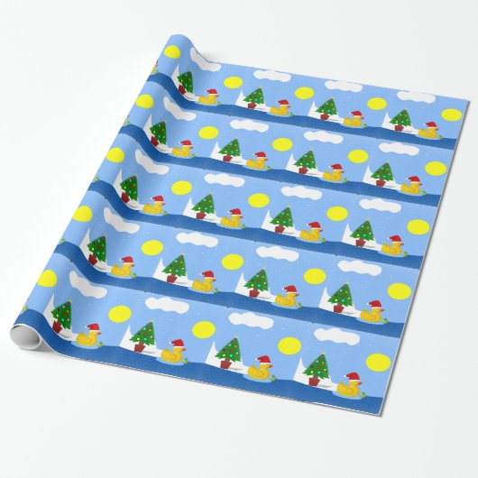 Rubber Duckys Weihnachtsschwimmer Geschenkpapier (Ungerollt)