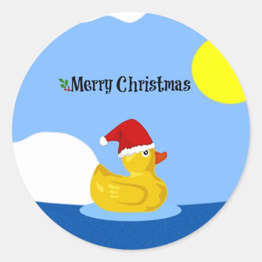 Rubber Duckys Weihnachtsschwimmer Runder Aufkleber (Vorderseite)