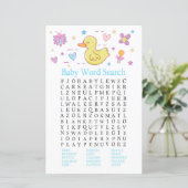 Rubber-Ente Baby Shower Word Search Game (Stehend Vorderseite)