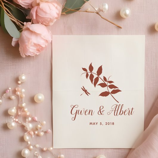 Rubber Stamp with Dragonfly Wedding Monogram Gummistempel