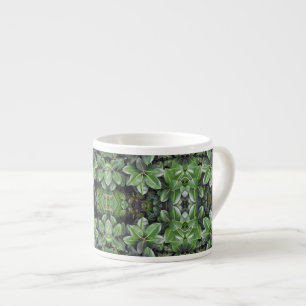 Rubber Tree Leaf Muster Espressotasse