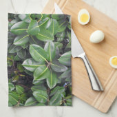 Rubber Tree Leaf Muster Handtuch (Viertel Falte)
